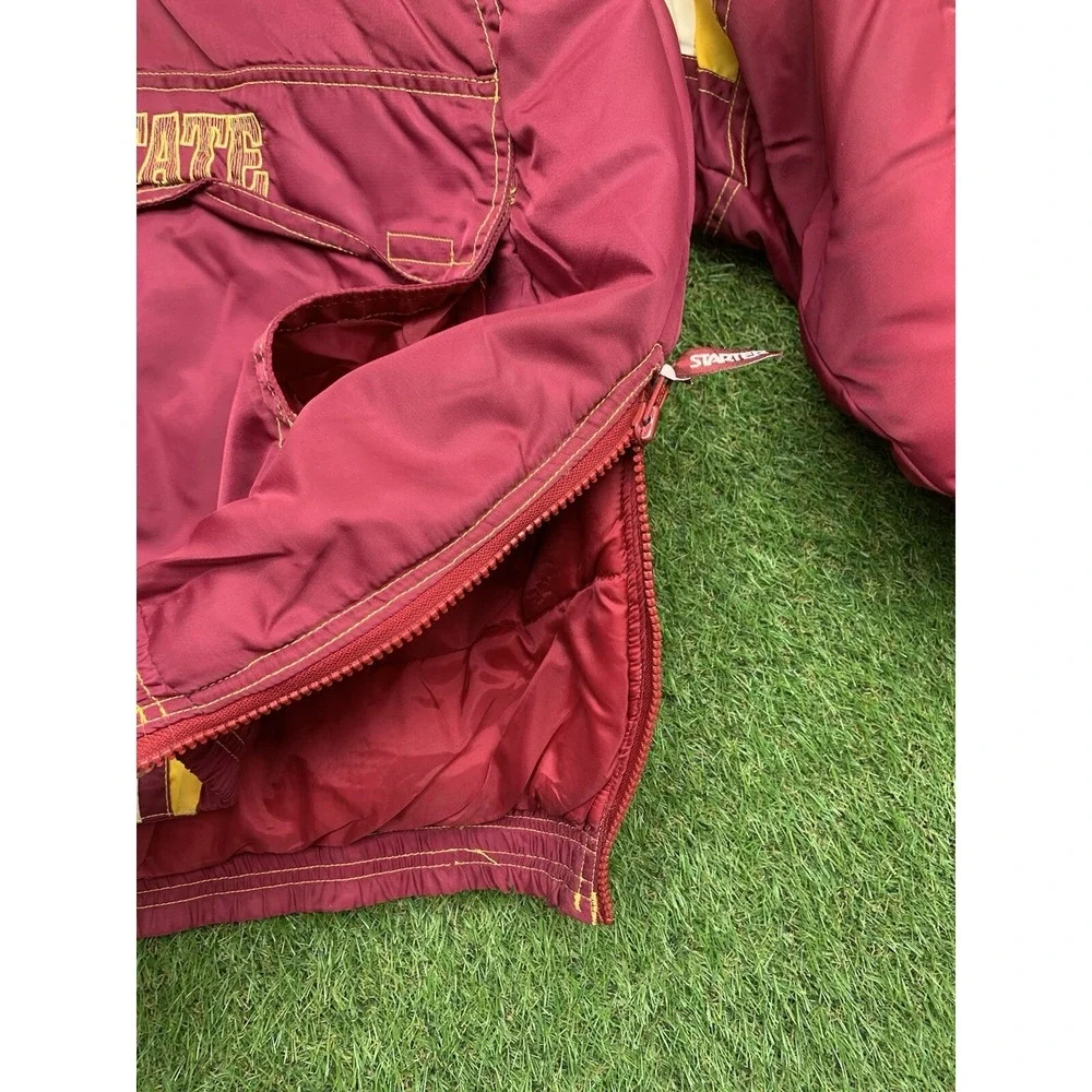 Vintage Florida State Seminoles Starter Puffer Jacket Mens Large 1/2 Zip Half